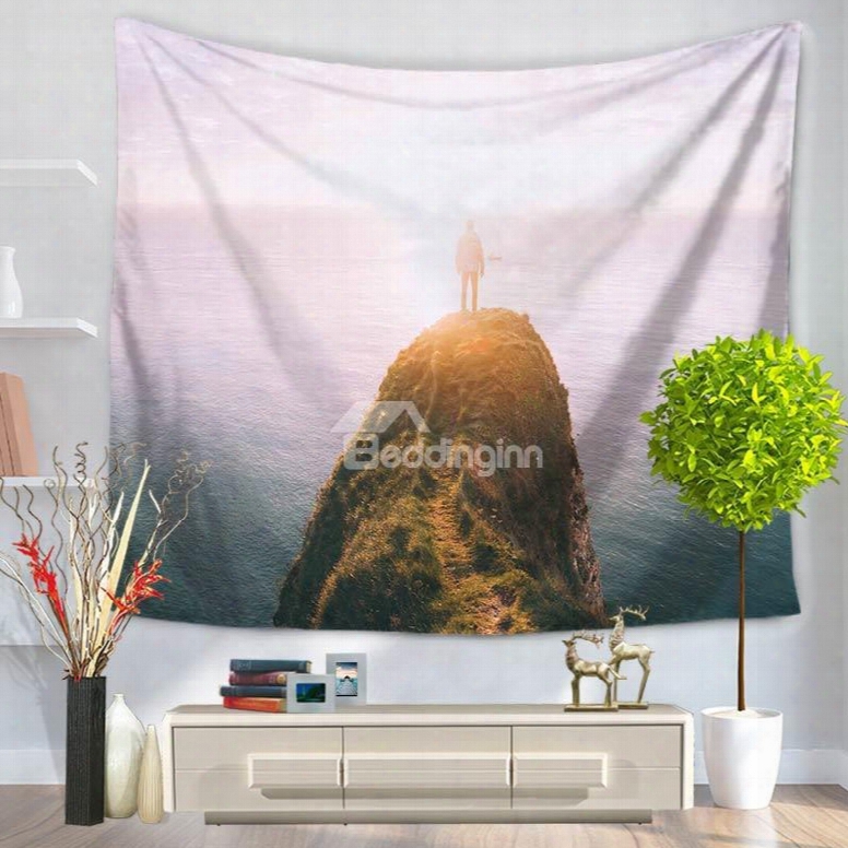 Dream Backlighting Top Of The Mountain Pattern Decorative Hanging Wall Tapestry