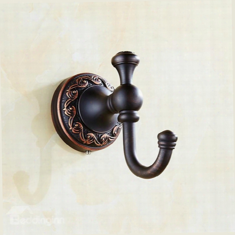 European Style Wall Mounted Black Copper Bathroom Hook