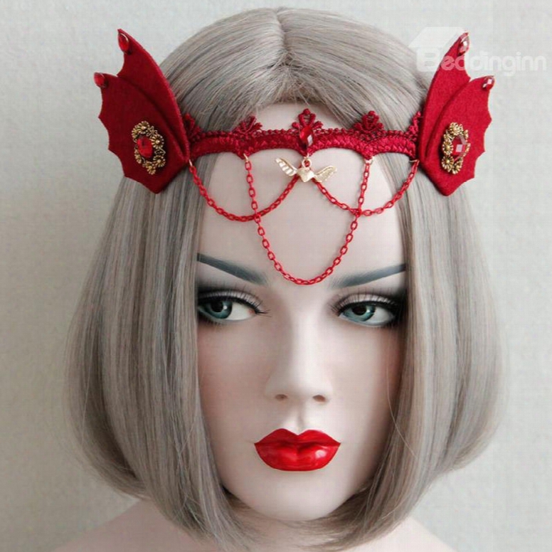 Evil Red Girls Sexy Halloween Dance Party Cosplay Mask