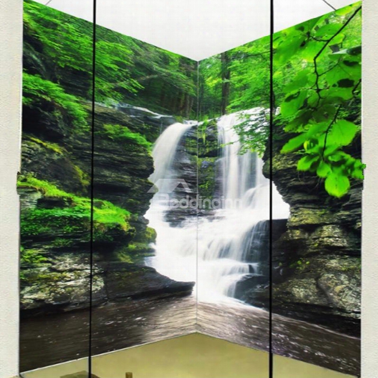 Fabulous Intermontain Waterfalls Pattern Waterproof 3d Bathroom Wall Murals