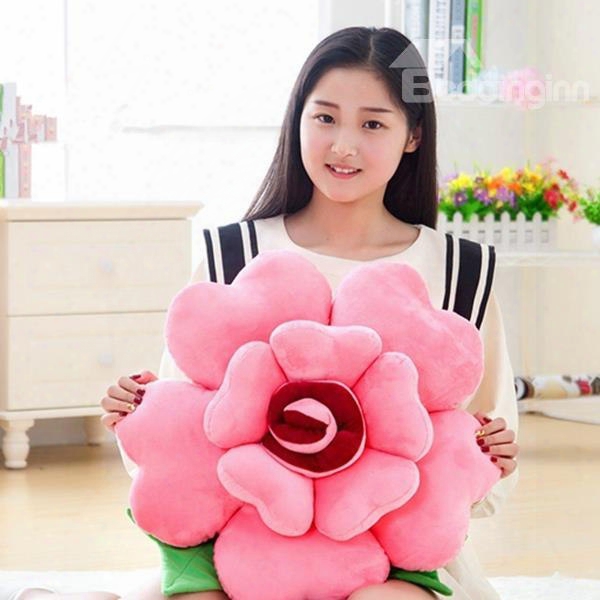 Fancy Multicolor Soft Plush Flower Shape Throw Pillow