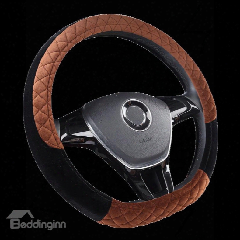 Fluffy Smooth Bright Color Holding Warm Steering Wheel Cover