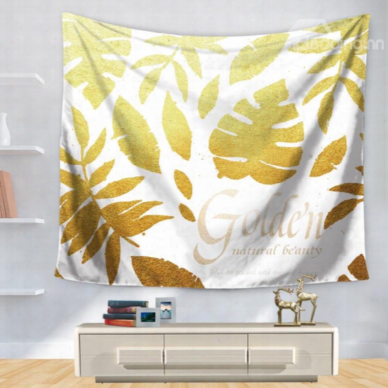 Goldpalm Leaves And Nature Beauty Fresh Style Decorative Hanging Wall Tapestry
