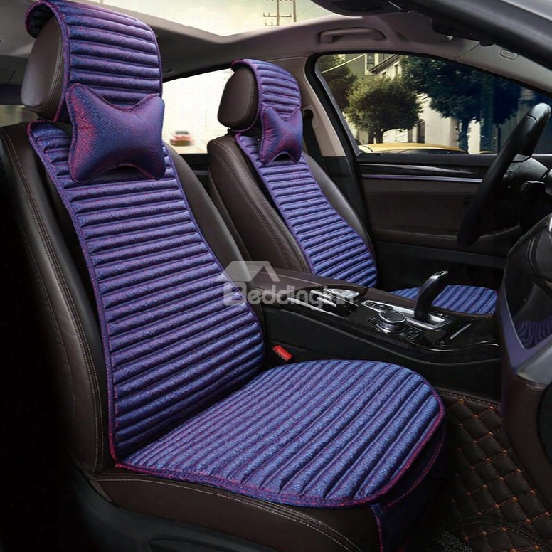 Gradually Changing Color Textured Fashion Good Permeability Flax Material Universal Car Seat Cover
