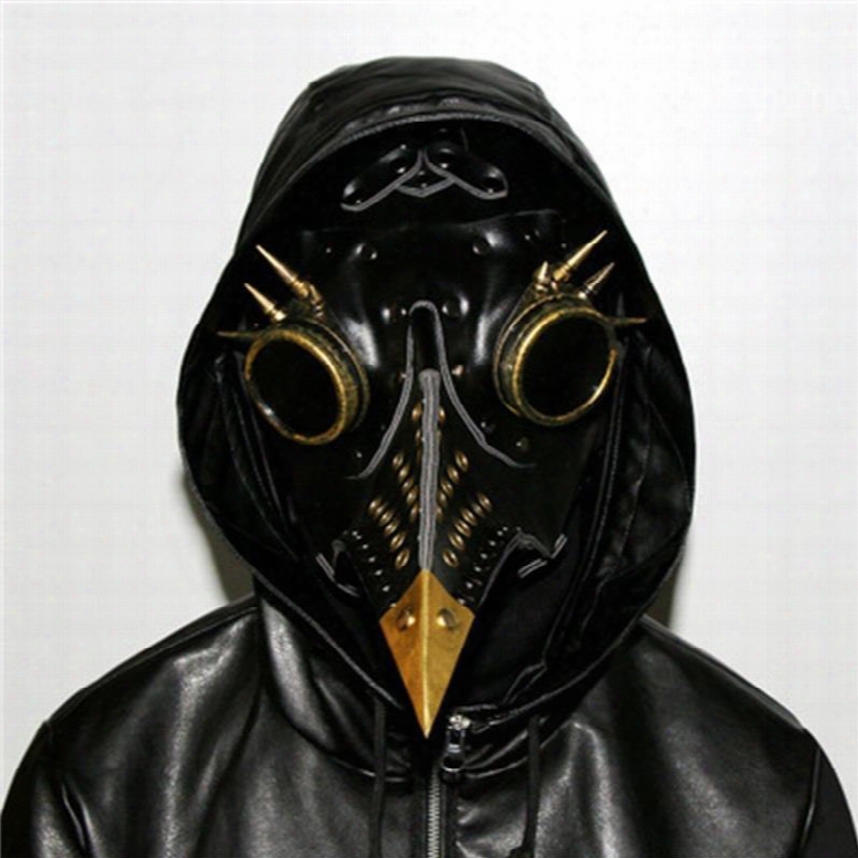 Hallowmas Scary Real Pu And Metal Accessories Plague Doctor Bird Mask Beak Doctor