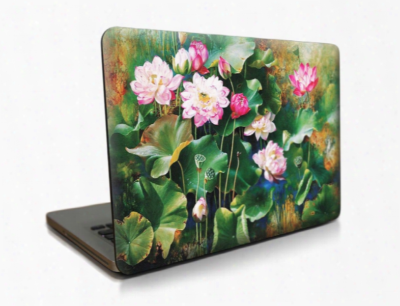 Lotus Pond Pattern Hard Plastic Cover For Macbook