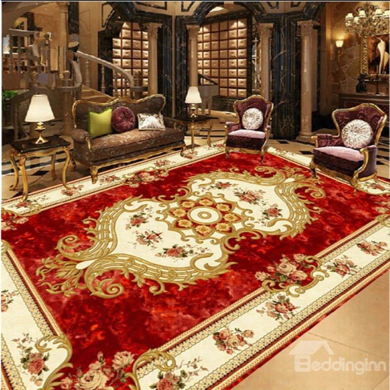 Luxurious Floral Prints 3d Waterproof Floor/ceiling Murals