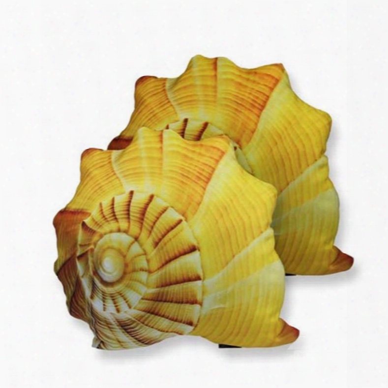 Mediterranean Style Ocean Conch Shaped Throwpillow