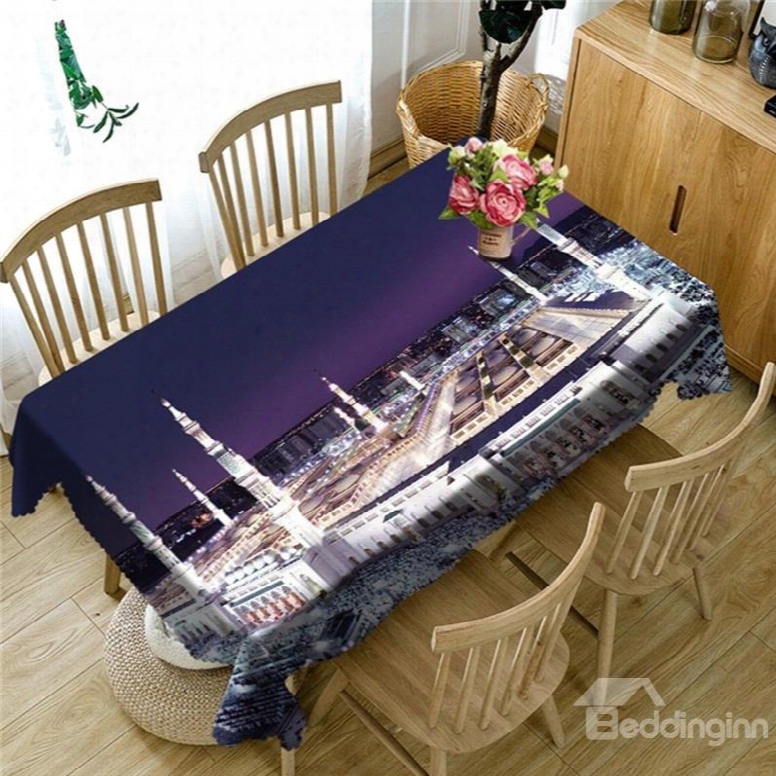 Modern And Tall Buildings 3d Oil-proof And Durable Home And Party Table Cover