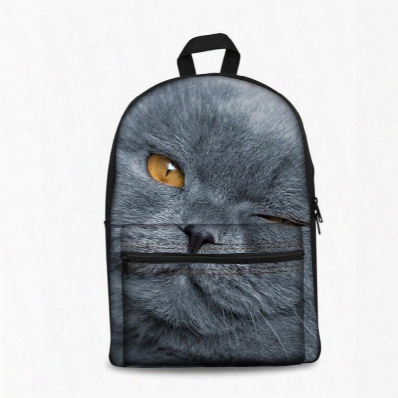 New 3d Animals Kitty Cats Print Backpack School Bags Cool Casual Laptop Packs