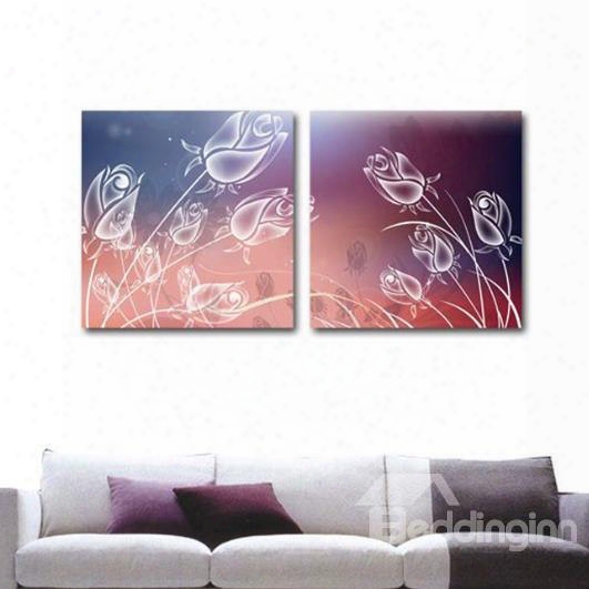 New Arrival Beautiful Dreamy Tulips Print 2-piece Cross Film Wall Art Prints