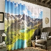 3D Rolling Mountains and Winding Road Printed 2 Pieces Decorative and Blackout Curtain