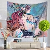Long Hair Mermaid with Smooth Back Sea World Pattern Decorative Hanging Wall Tapestry