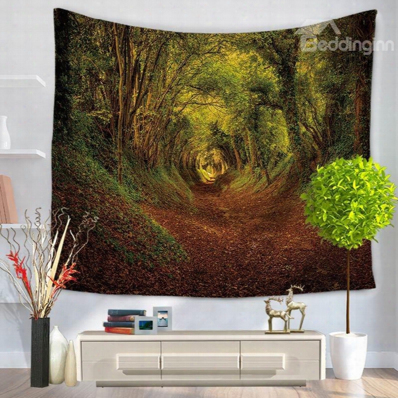 Rain Forest Jungle Trees Pattern Decorative Hanging Wall Tapestry