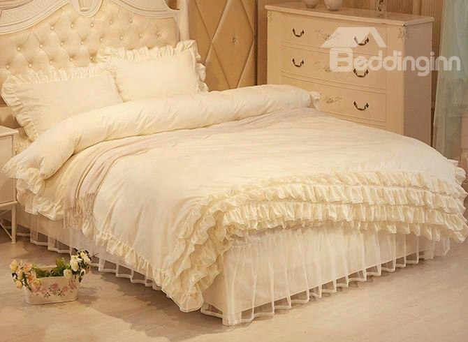 Romantic Princess Style Polyester 4-piece Duvet Cover Set