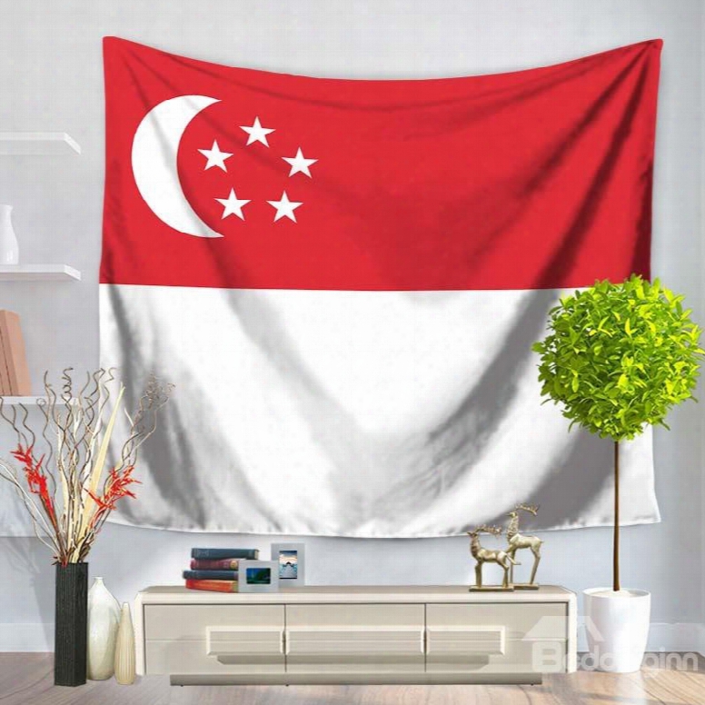 Singapore National Flag Design Decorative Hanging Wall Tapestry