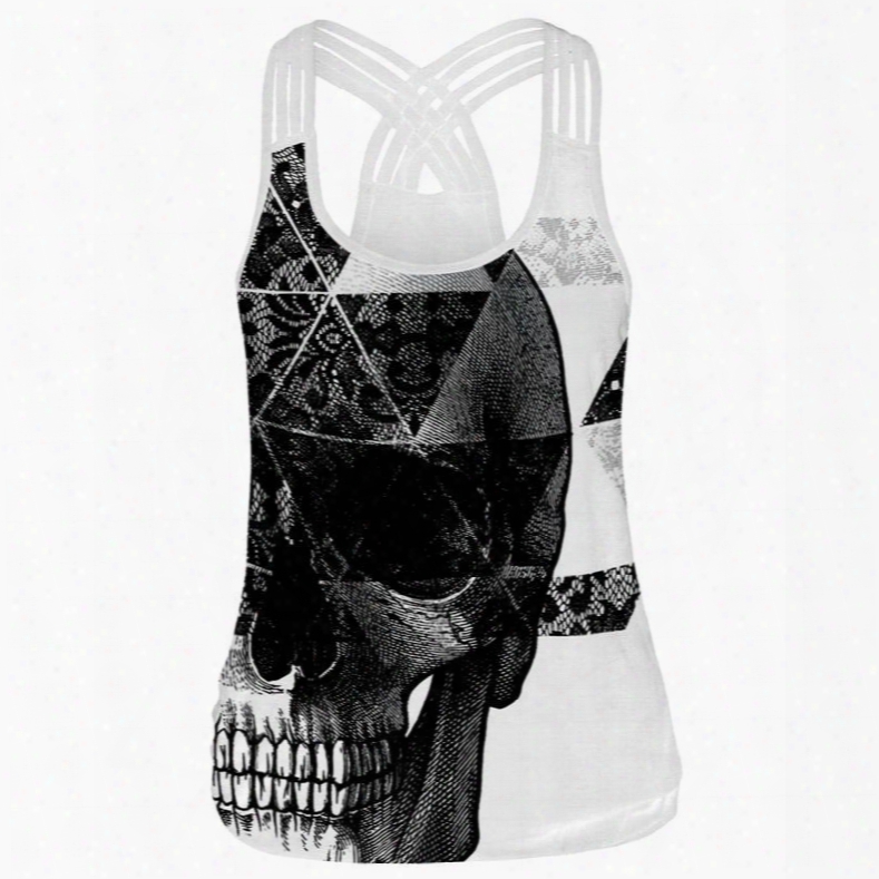 Summer Cool 3d Skull Pattern Fashion Sleeveless Vest Tank Top