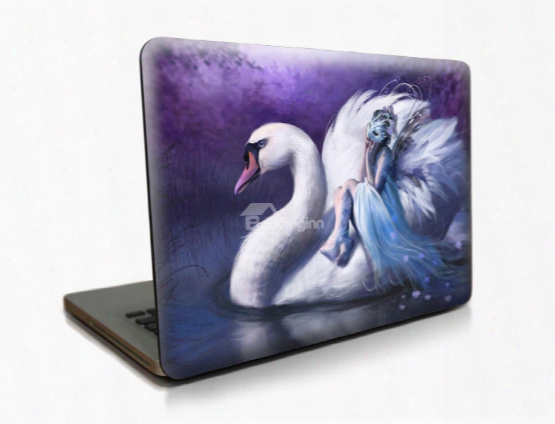 Swan Girl Pattern Hard Plastic Covre For Macbook