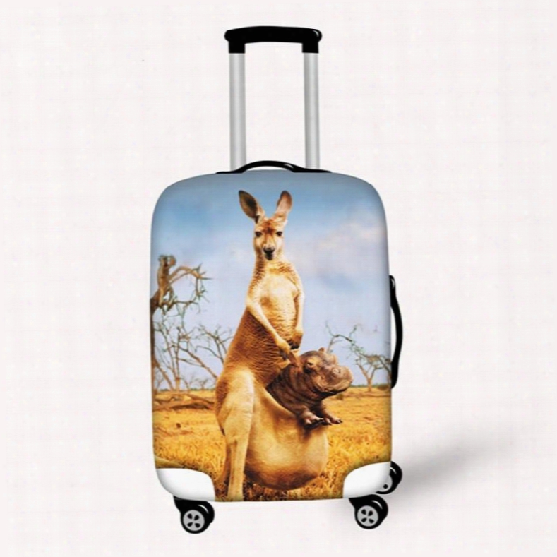 Vivid Kangaroo Pattern 3d Painted Luggage Cover