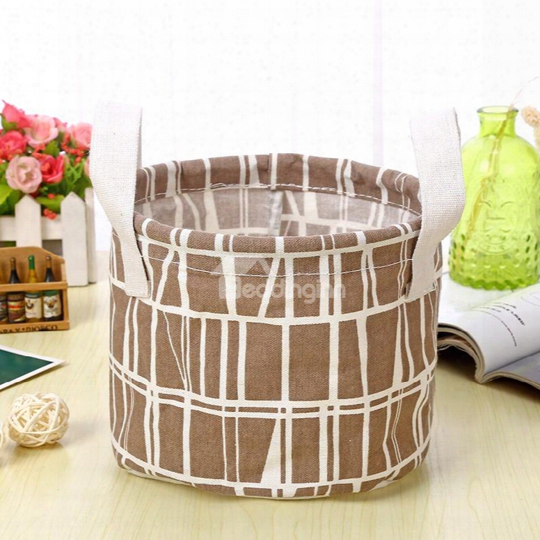 Water-proof Convenient Thick Polyester Cotton Brown Simple Style Car Organizer Storage Box
