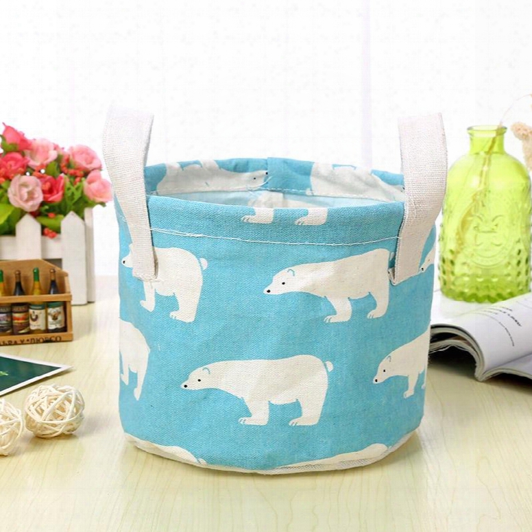 Water-proof Polyester Cotton Polar Bear Modern Style Car Organizer Storage Box