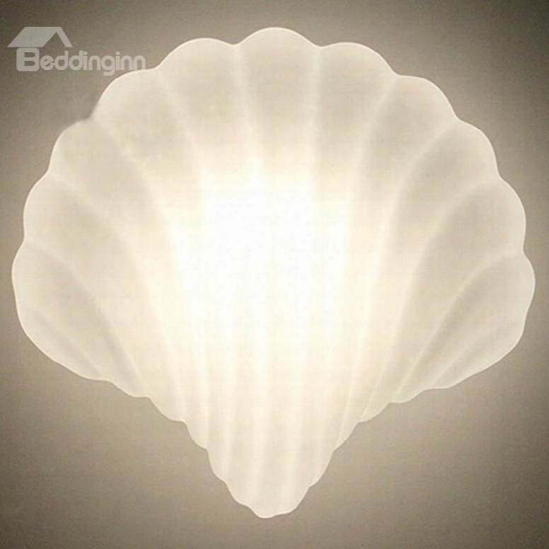 White Modern Simple Style Seashell Shape Home Decorative Led Wall Light
