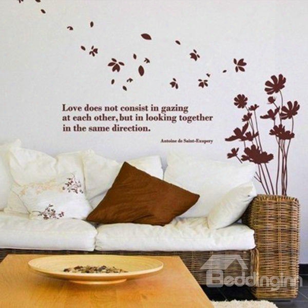 Wind Bouquet Of Flowers And Word Wall Stickers