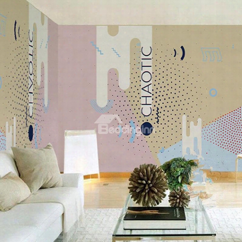 3dchaotic Pattern Pvc Sturdy Waterproof Eco-friendly Self-adhesive Wall Mural