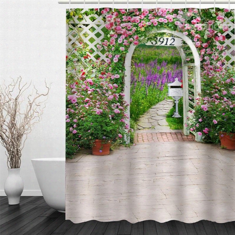 3d Garden 3912 Printed Polyester Waterproof And Eco-friendly Shower Curtain