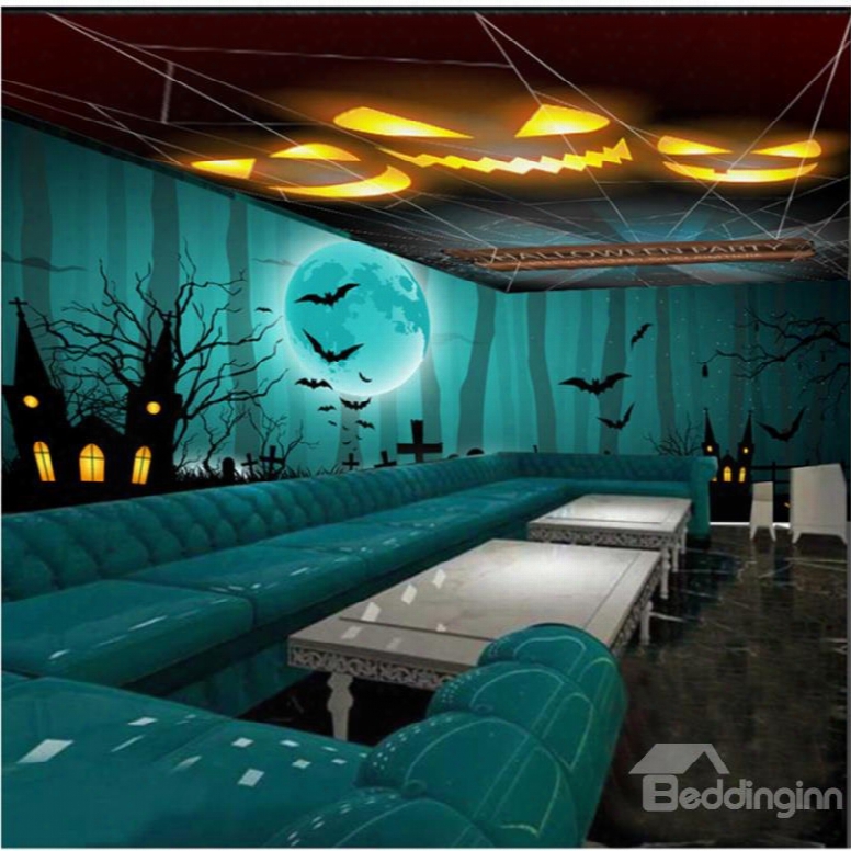 3d Halloween Theme Pattern Pvc Waterproof Sturdy Eco-friendly Ceiling And Wall M Urals