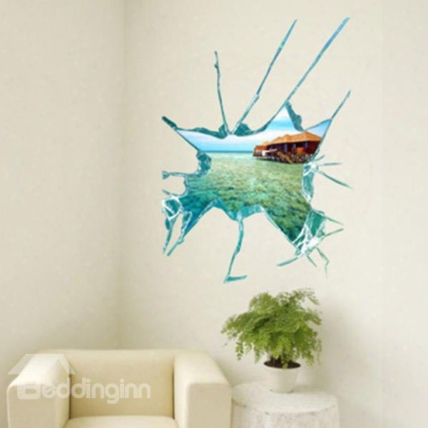 Amazing Creative 3d Pretty Seascape Wall Sticker