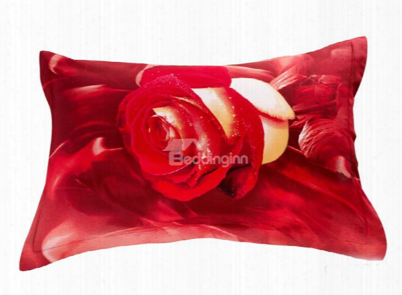 Amazing Roses Print 3d Two-piece Full Cotton Pillowcases