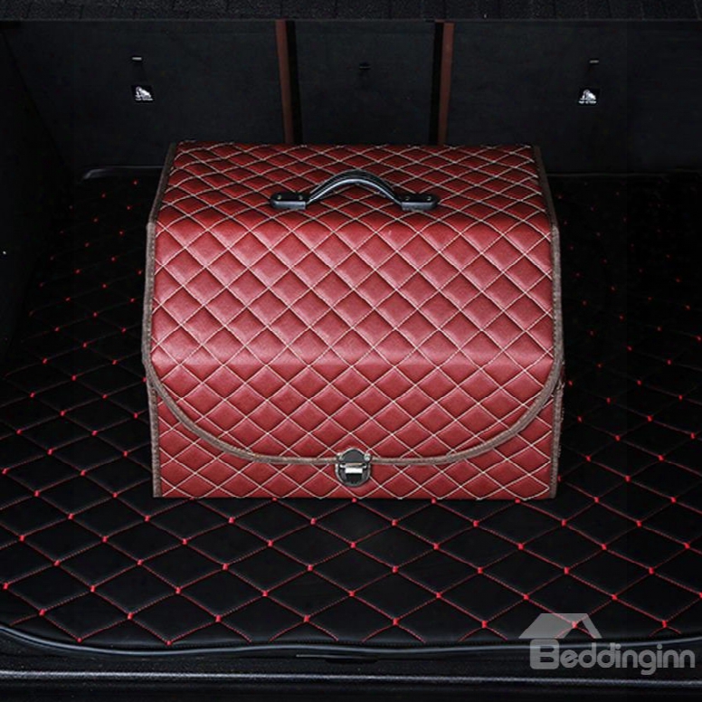 Beautiful Red Medium High Capacity Hanging Foldable Car Trunk Organizer