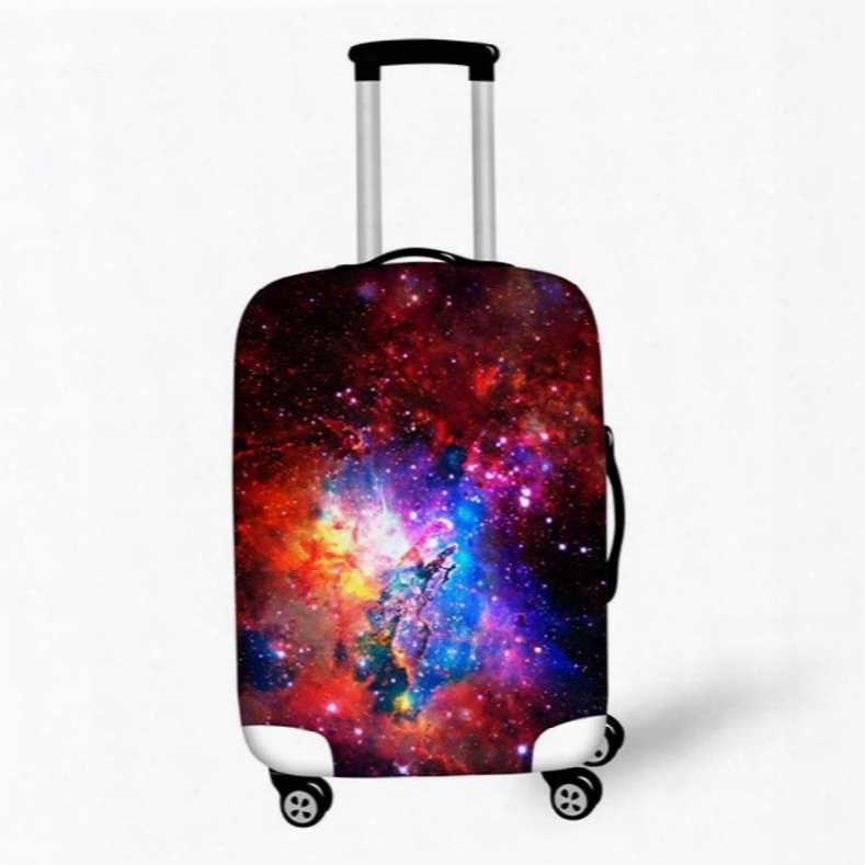Bright Burgundy Galaxy Pattern 3d Painted Luggage Cover