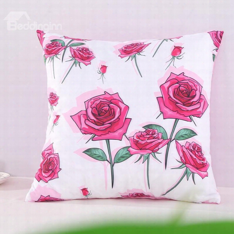 Bunches Of Roses Romantic Decorative Square Polyester Throw Pillowcases