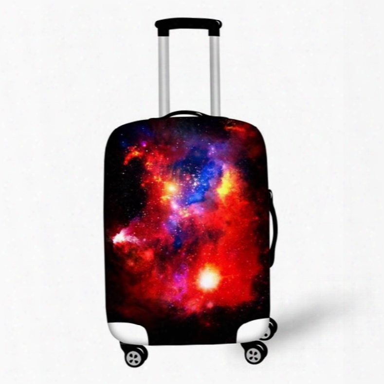 Charming Burgundy Galaxy Pattern 3d Painted Luggage Cover