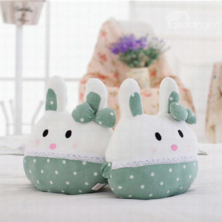 Comfortable 1-pair Cute Rabbit Design Soft Velvet Creative Car Headrest Pillow