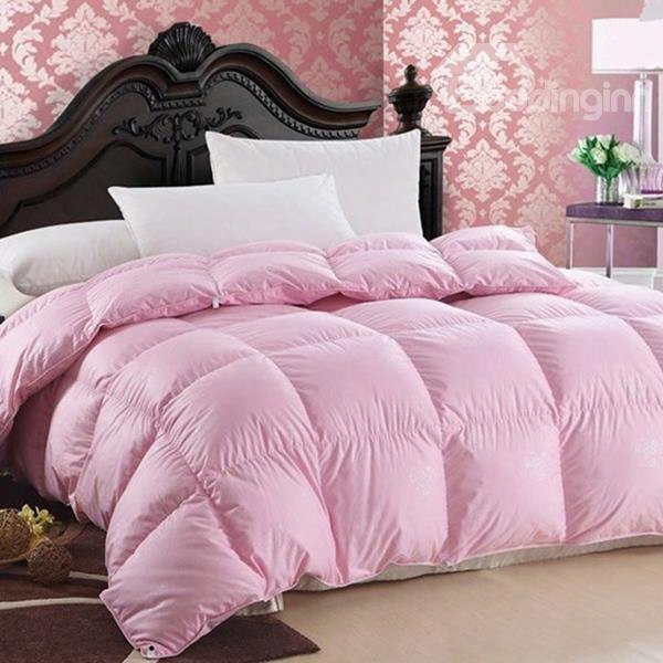 Comfortable Box Stitch Pink Goose Down Duvet Cover Insert