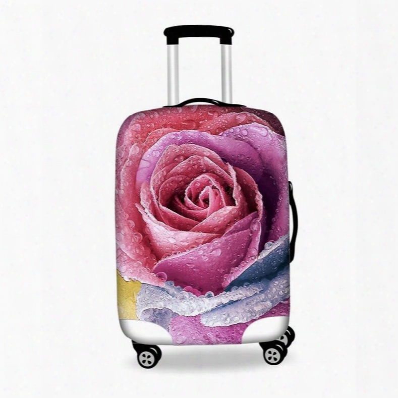 Creative Pink Rose Pattern 3d Painted Luggage Cover