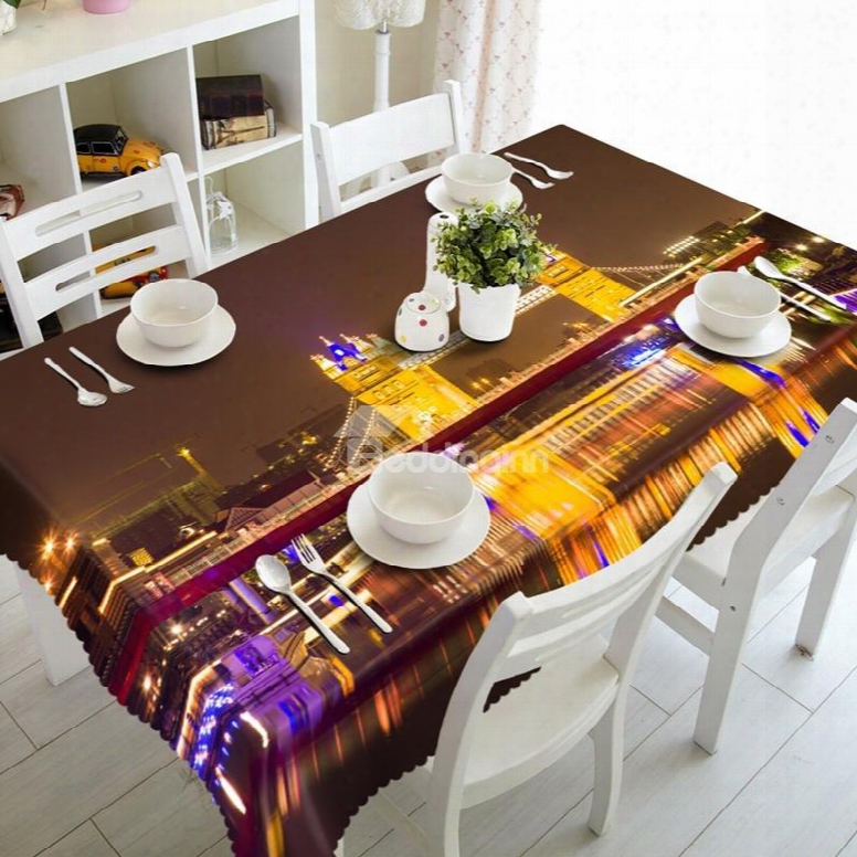 Fabulous The Thames Night Scenery Prints Home Decorative 3d Tablecloth