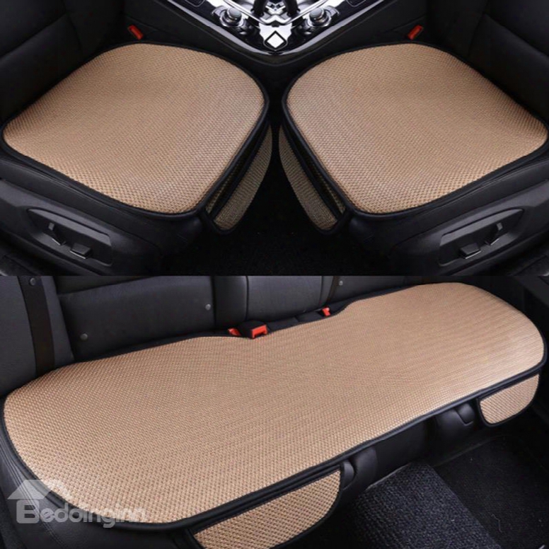 Freh Color Durable Pet Material Good Breathability Universal 3-pieces Five Car Seat Mat