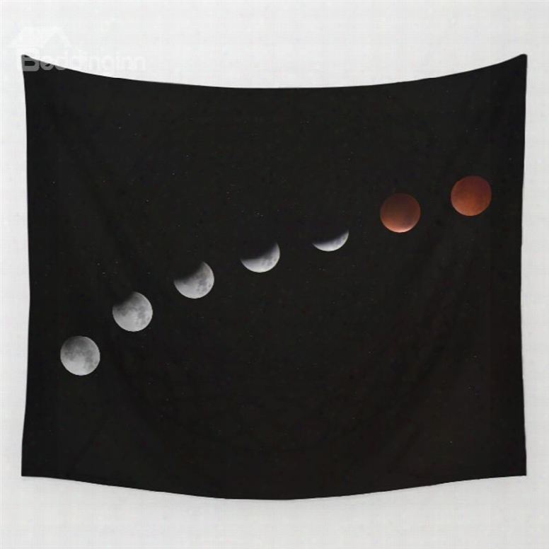 Galaxy Space Moon Movement And Trails Pattern Decorative Hanging Wall Tapestry