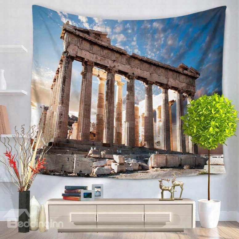 Greece Parthenon Temple Pattern Decorative Hanging Wall Tapestry