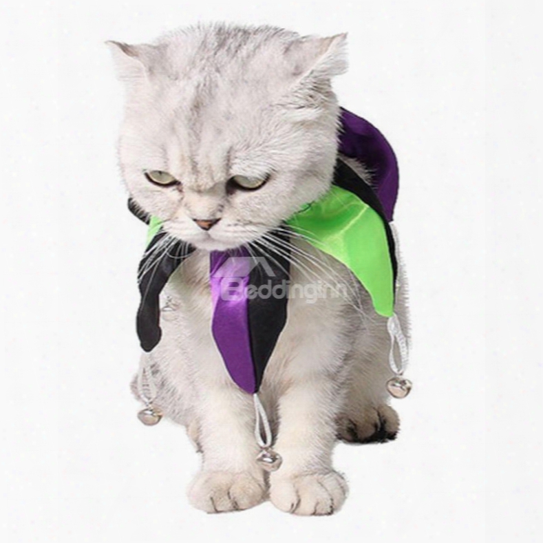 Halloween Clown Neck Suit Pet Festival Color Block Collar