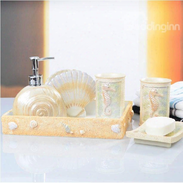 High Quality Creative Mediterrenean Style Five Pieces Bathroomm Accessories