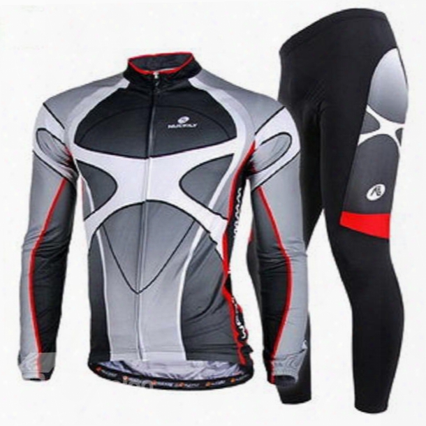 Male Black Long Sleeve Bike Jersey With Full Zipper Breathable Sponged Cycling Suit