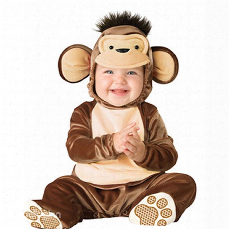 Monkey Shaped Tails Decoration Polyester Brown Baby Costume