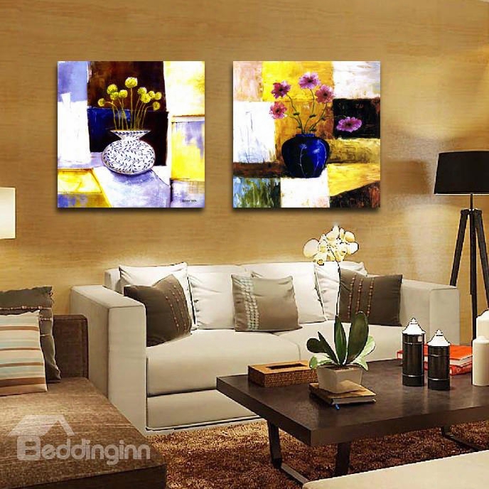 New Arrival Beautiful Oil Painting With Colorful Flowers Film Wall Art Prints