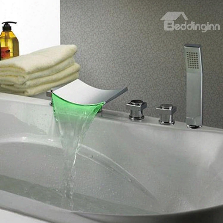 New Arrival High Quality Gorgeous Led Color Changing Three Handles Bathtub Faucet