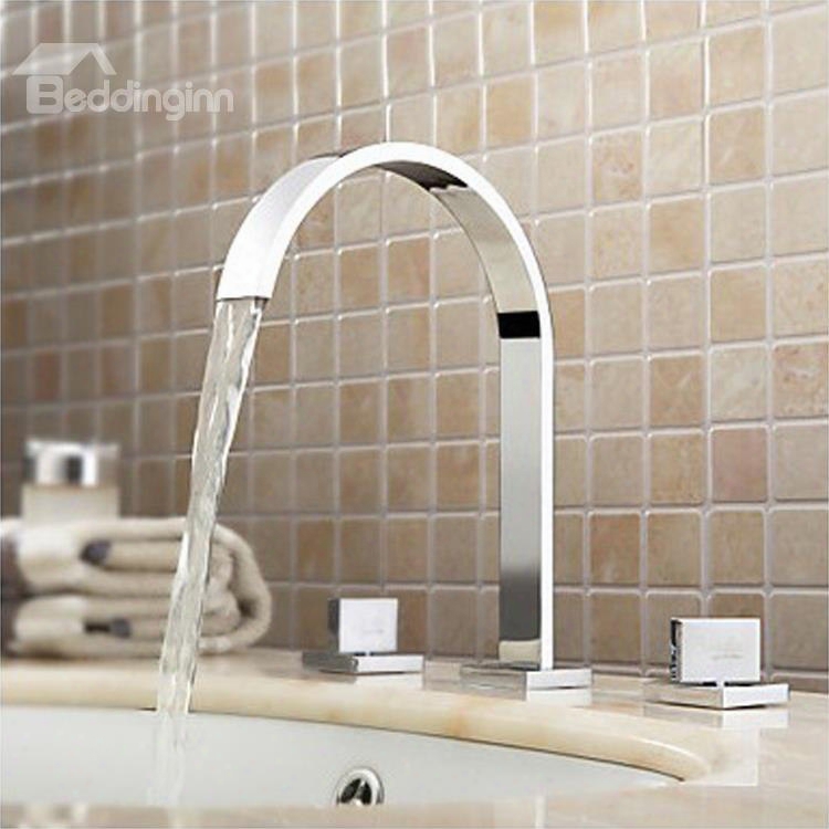 New Arrival Mid Arc Trick Handles Waterfall Sink Faucet